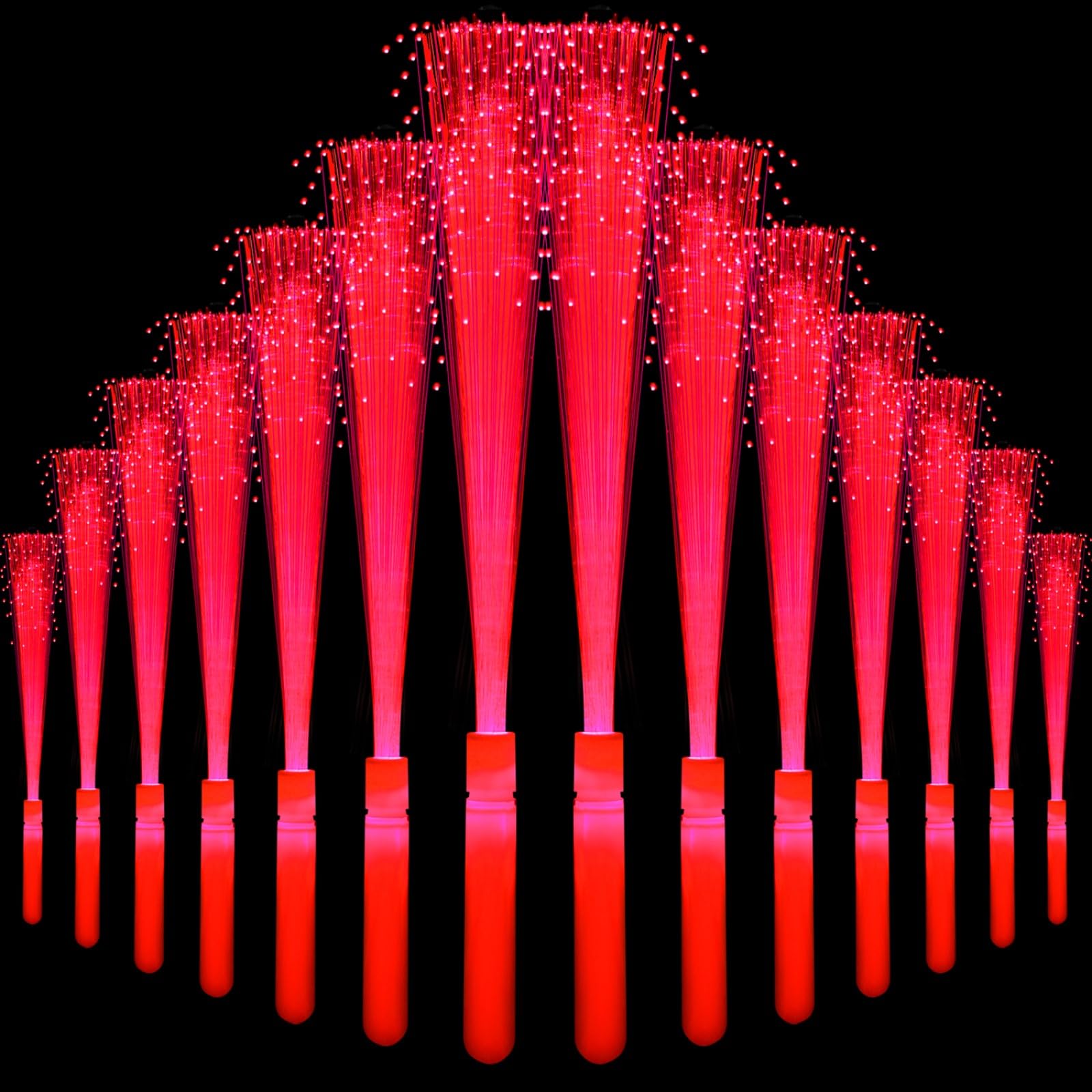 NUDALA red glow fiber optic wand 24-pack for parties and events