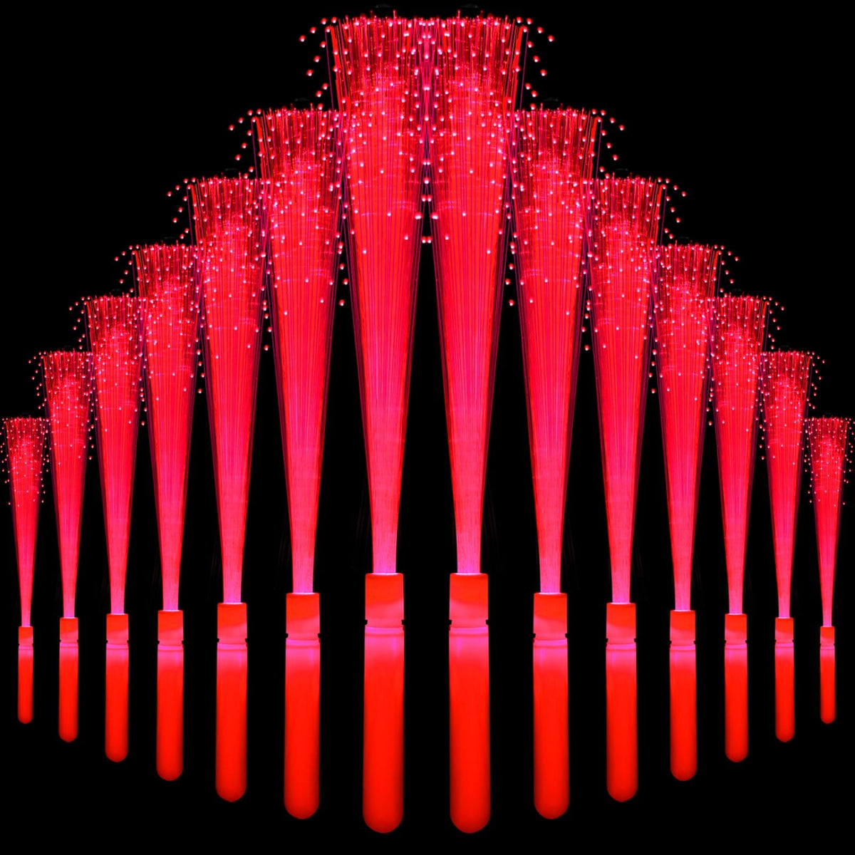 NUDALA red glow fiber optic wand 24-pack for parties and events