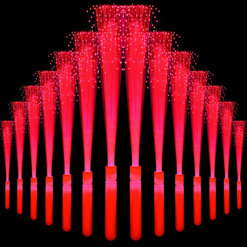 NUDALA red glow fiber optic wand 24-pack for parties and events