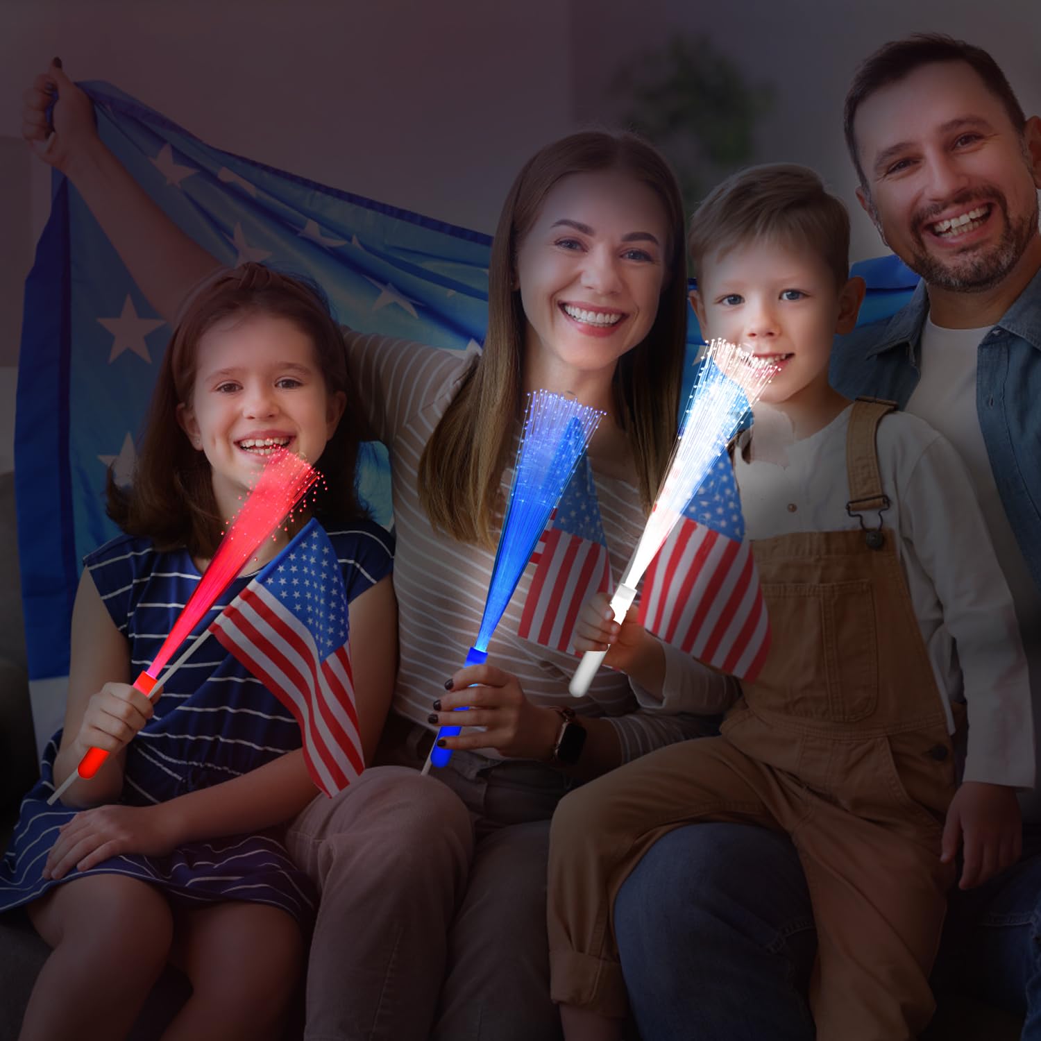 NUDALA red glow fiber optic wand brightens Christmas celebrations