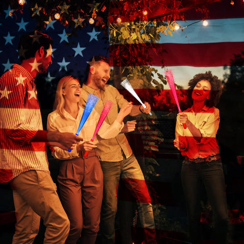 NUDALA red glow fiber optic wand boosts Independence Day decor