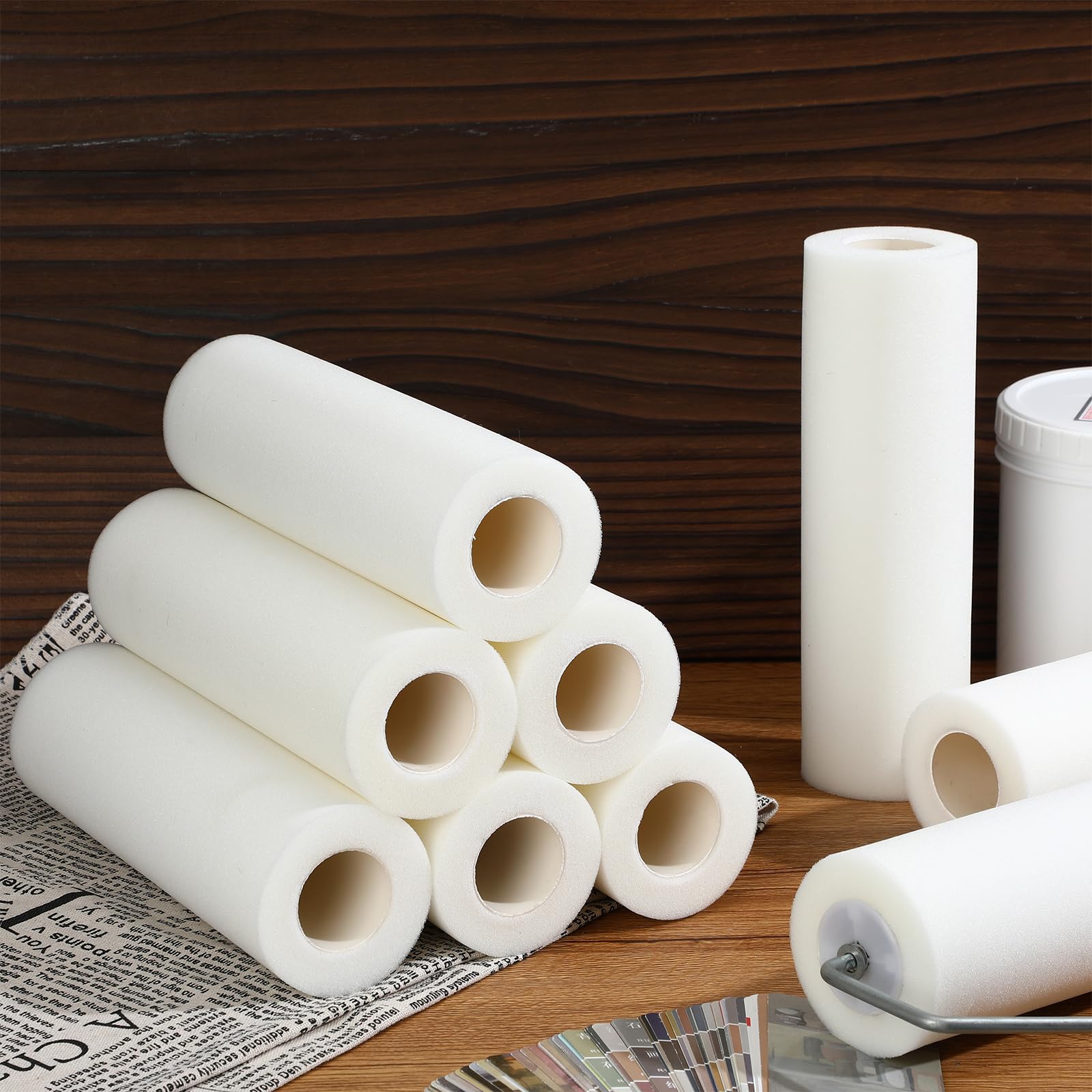 Nuenen foam roller compatible with water- and oil-based coatings