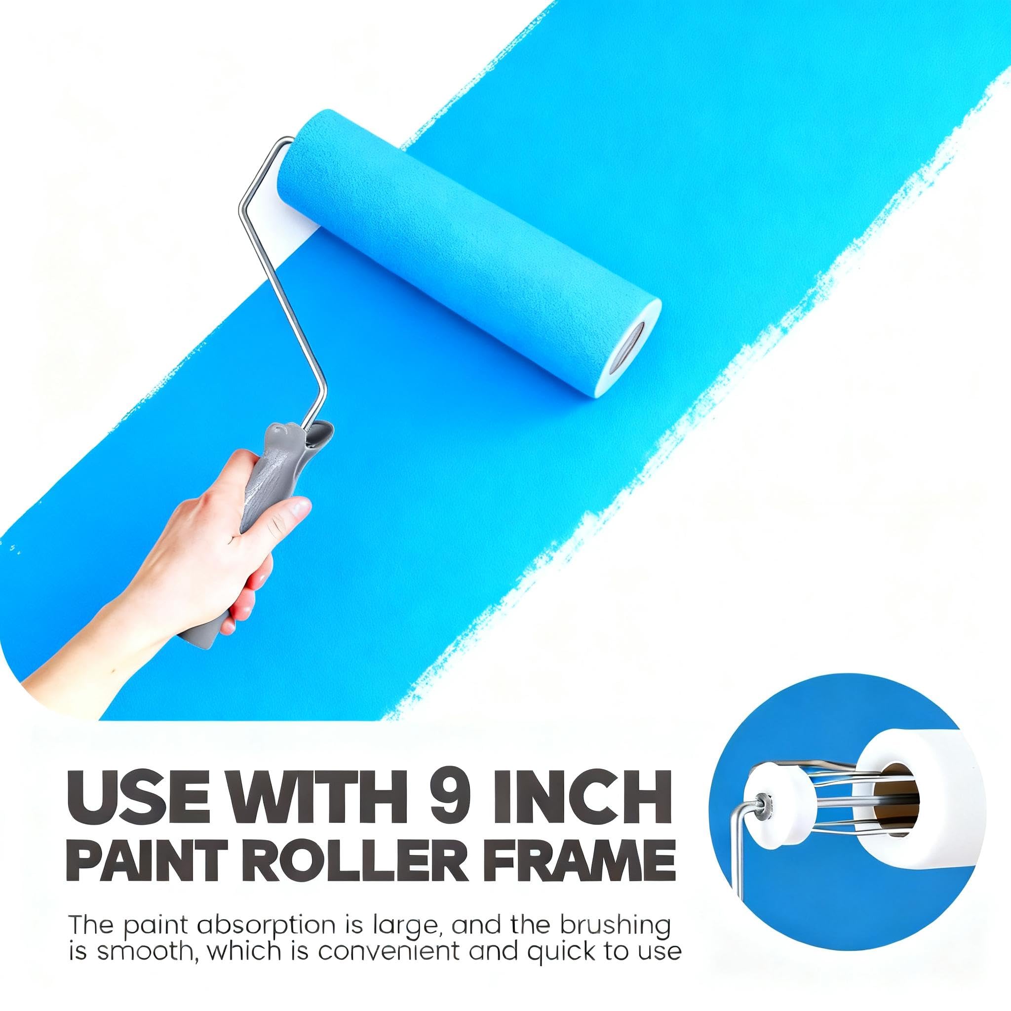 Nuenen 9-inch foam roller for ceilings delivering uniform coverage