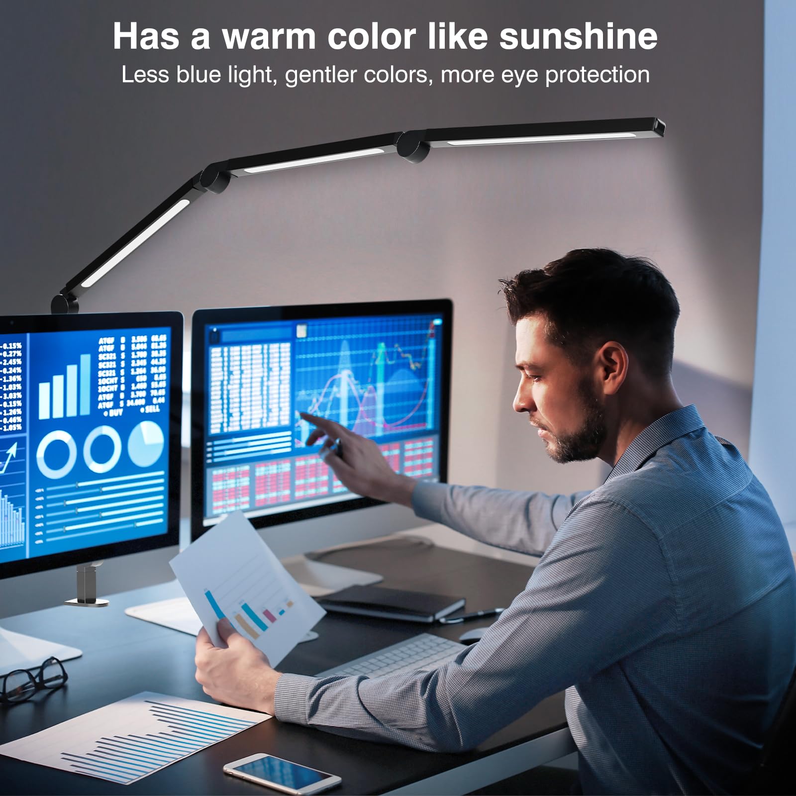 NUERPO foldable desk lamp saves desk space while traveling or at home.