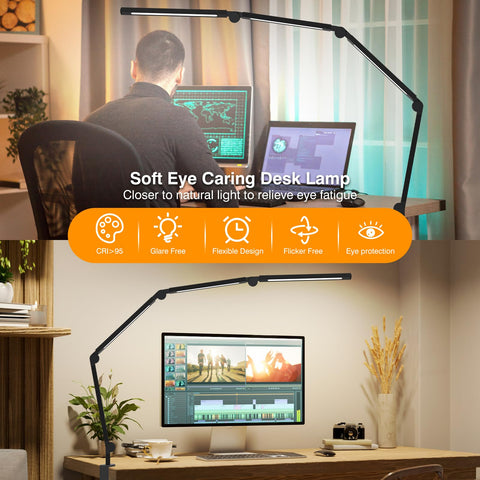 NUERPO desk lamp with swing arm allows precise positioning for reading or drafting.