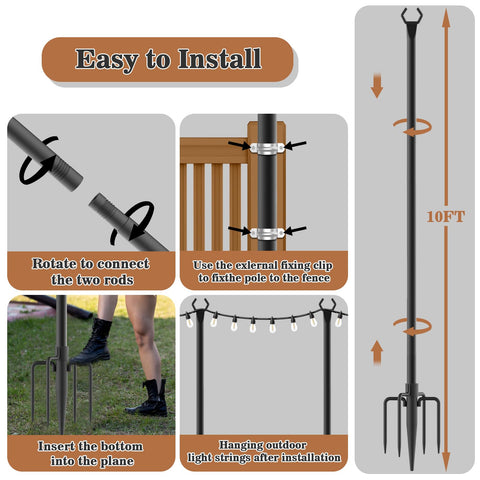 NUERPO poles designed for garden, patio, wedding, and backyard decorations.