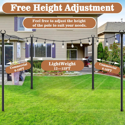 NUERPO durable poles withstand wind and rain for worry-free outdoor lighting.