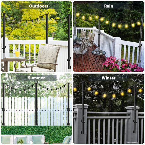 NUERPO outdoor light pole installation guide and four-section setup for quick assembly.