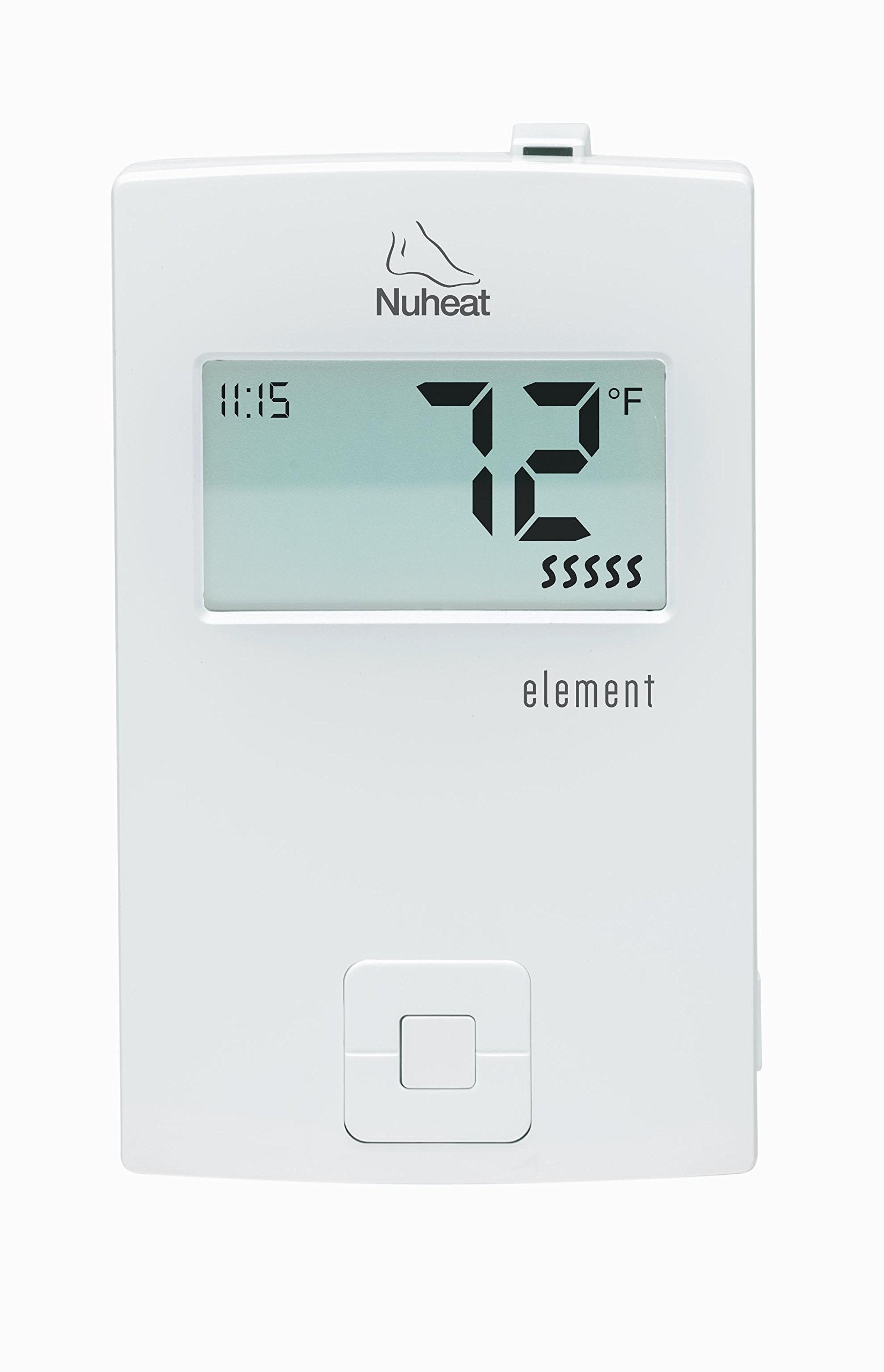 Nuheat Element thermostat backlit display offers clear temperature readings for easy adjustments.