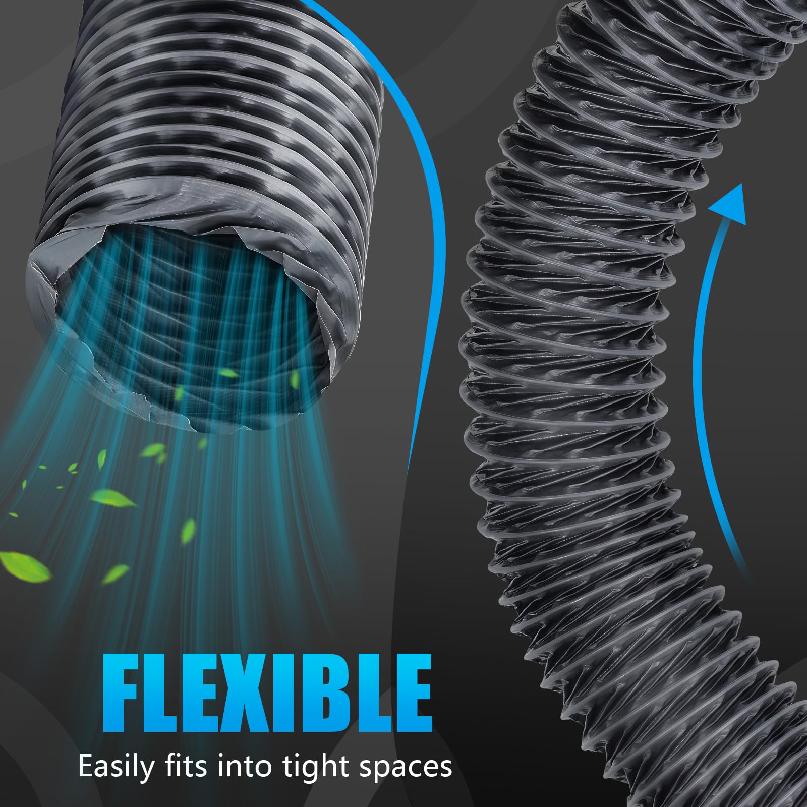 Nui-Rui versatile vent hose suitable for HVAC, dryers, and exhaust fans.