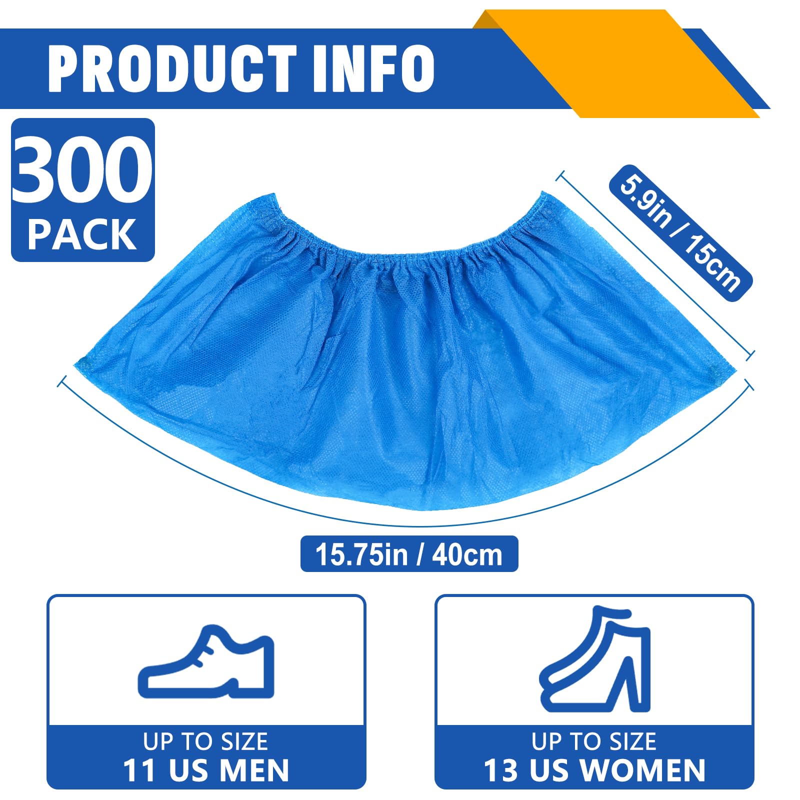 NUITPY blue non-woven shoe covers close-up showing durable fabric.