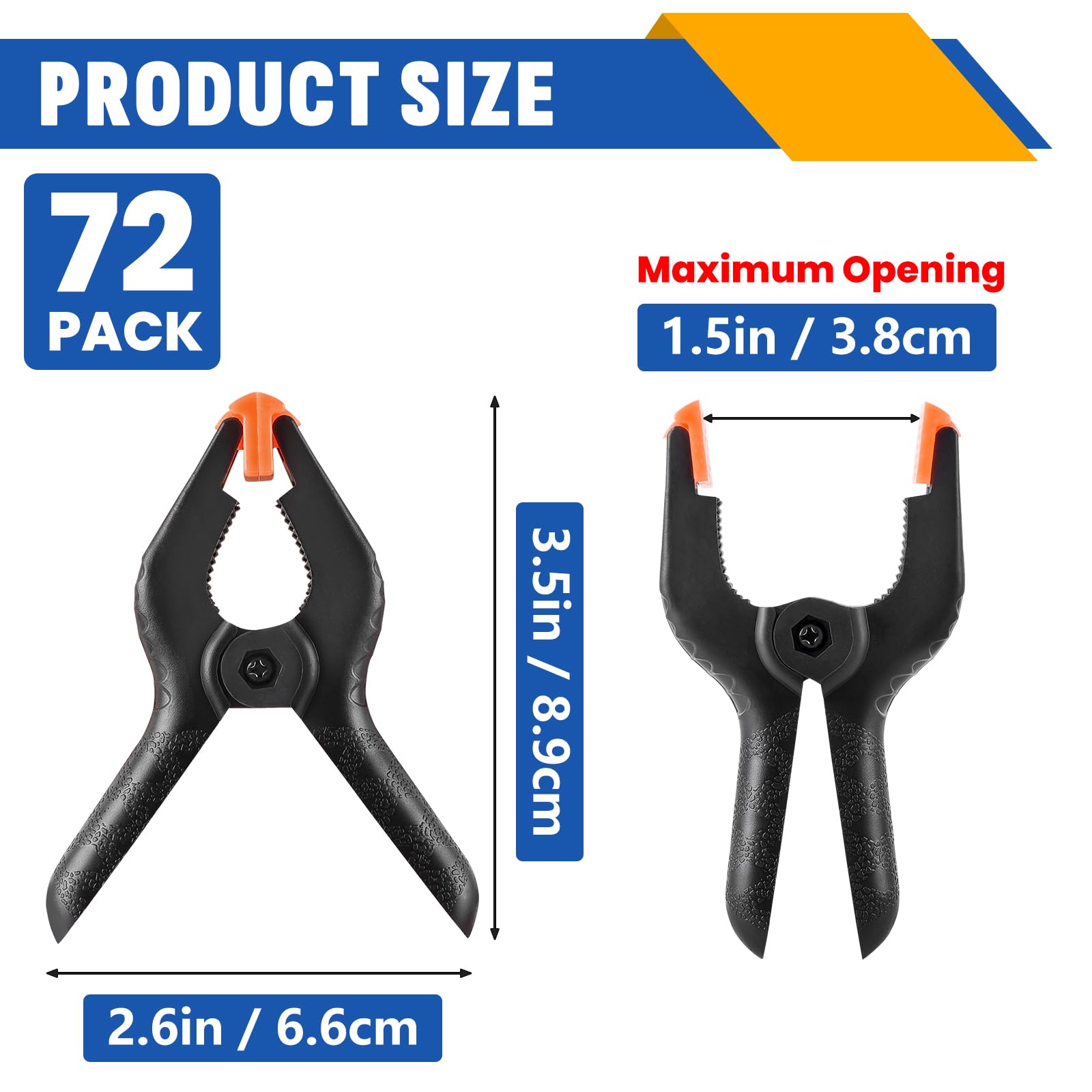 NUITPY heavy-duty black clip delivers strong hold for backdrops.