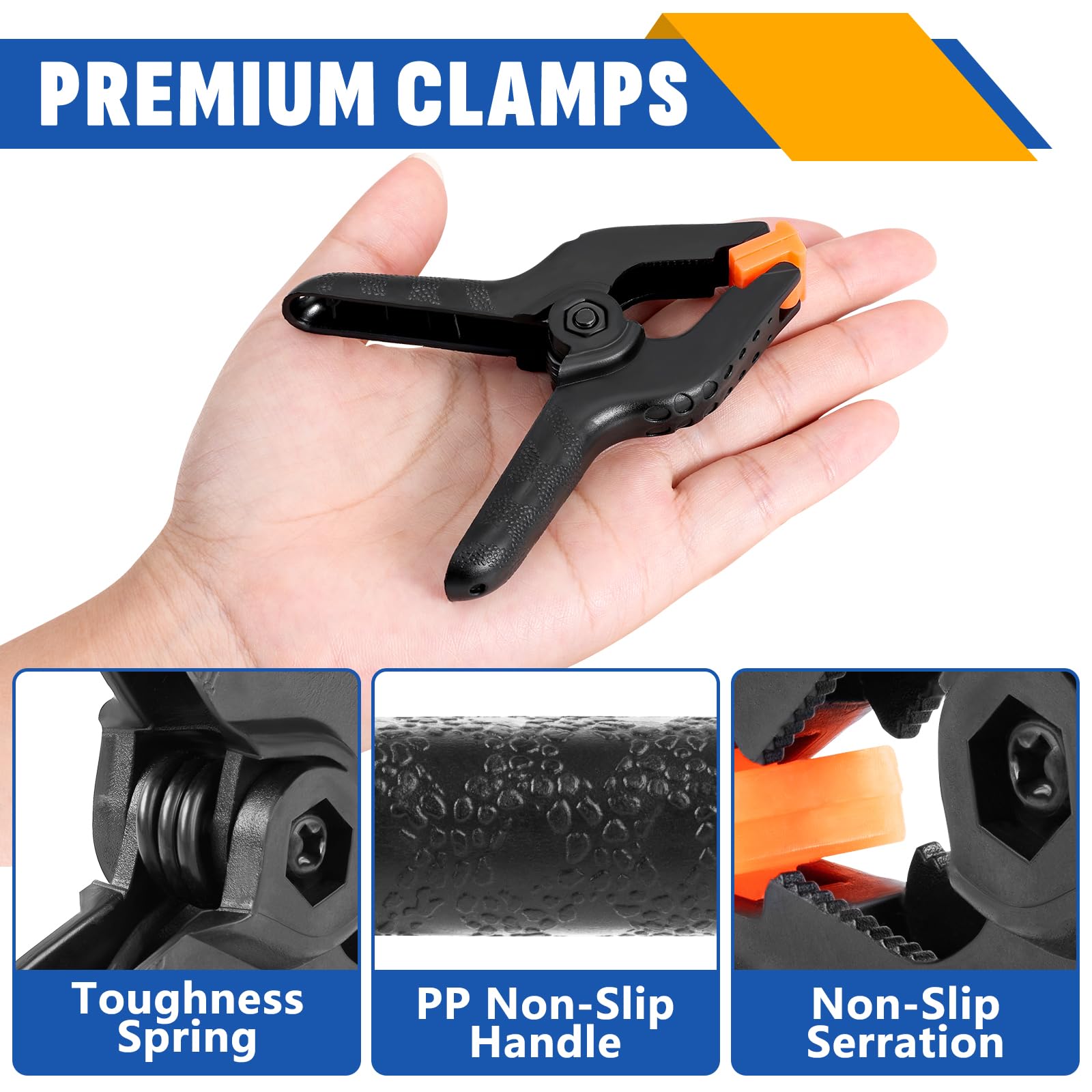 NUITPY orange removable grippers add versatile, surface-friendly grip.