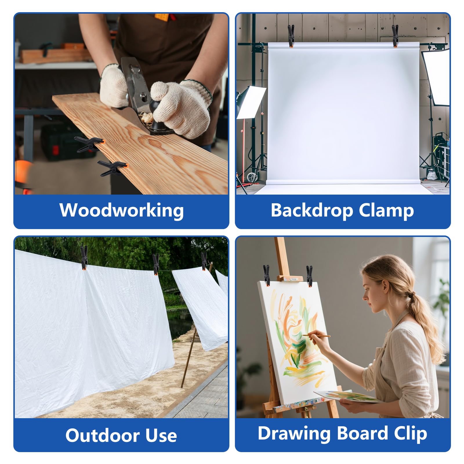 NUITPY woodworking clamps support light projects with reliable compression.