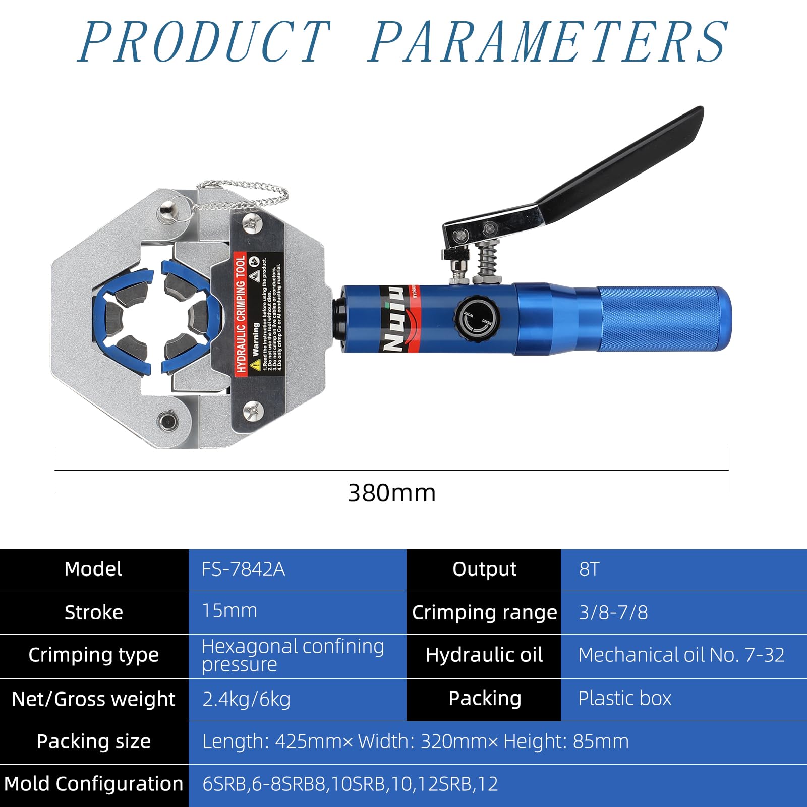 Nuiu crimper with 360° swivel head for versatile positioning.