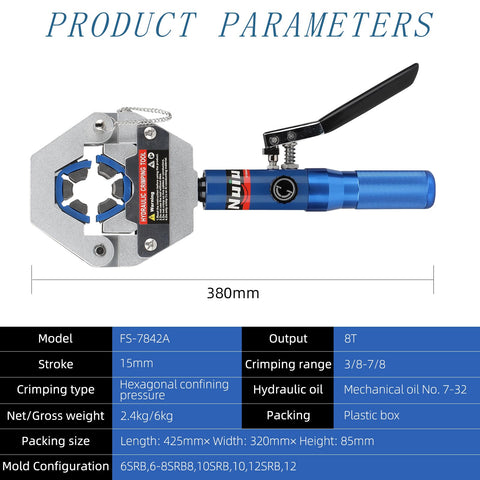 Nuiu crimper with 360° swivel head for versatile positioning.