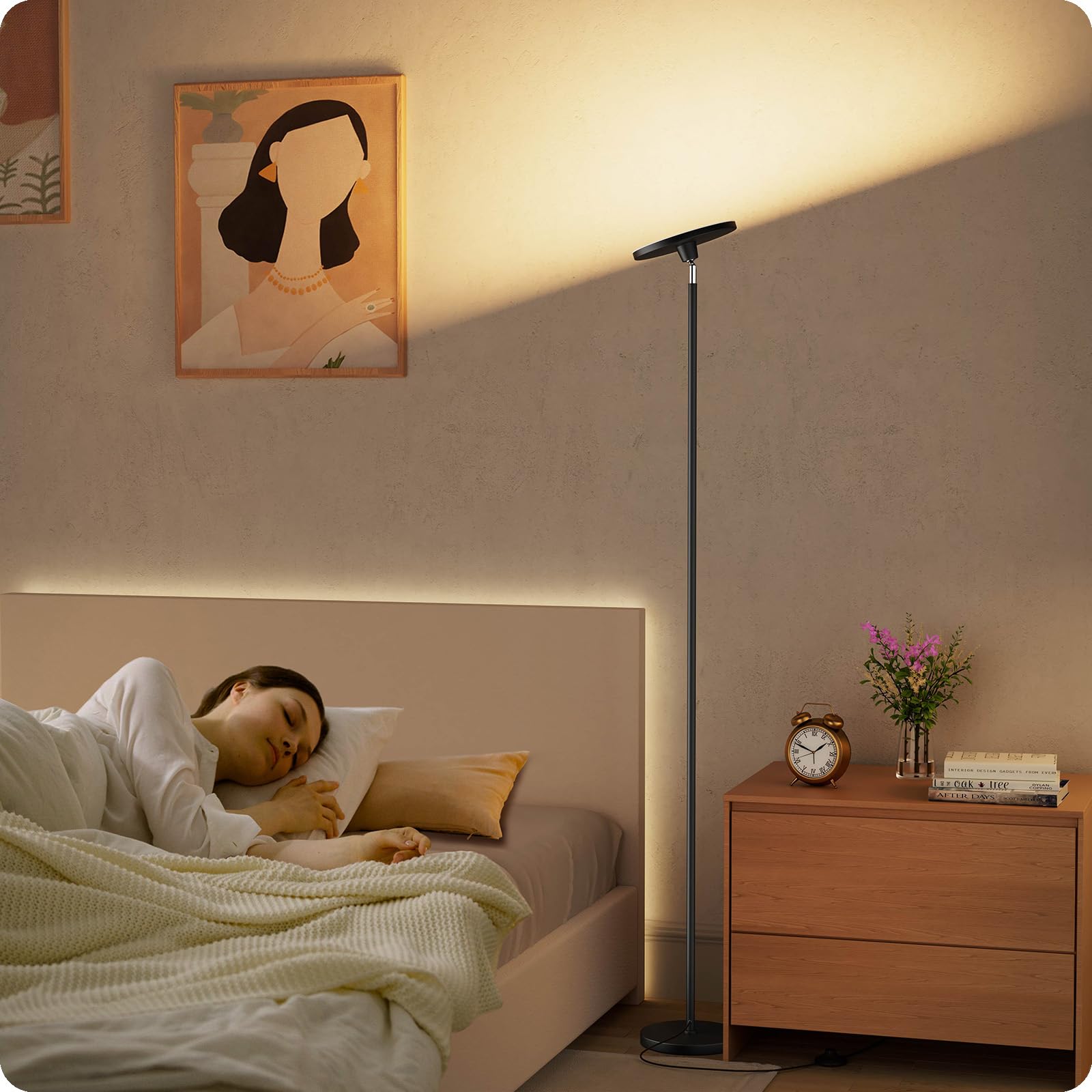 Nukanu lamp head adjusts 350° horizontally and 180° vertically for targeted lighting.