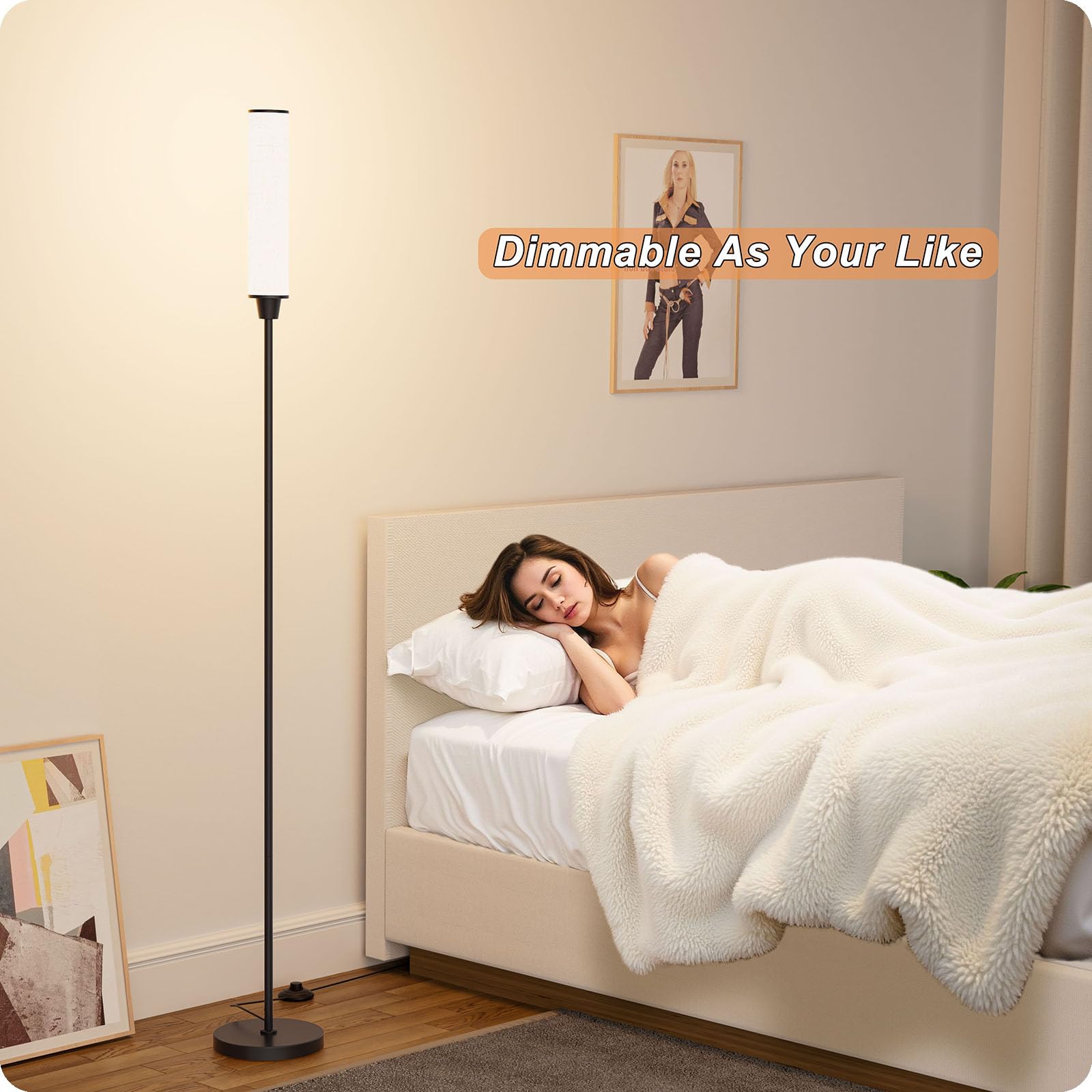 Nukanu floor lamp foot switch enables hands-free on/off