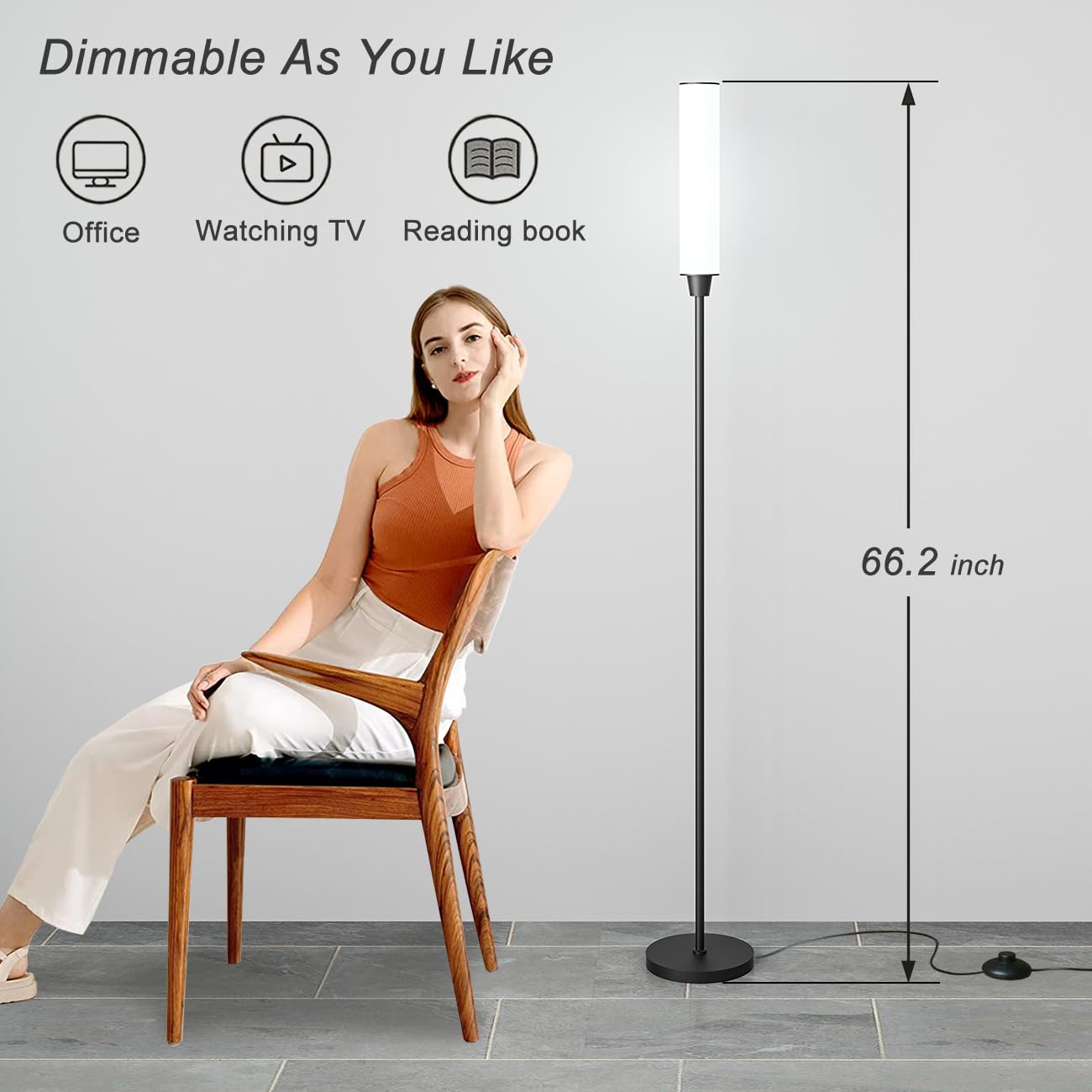 Nukanu floor lamp remote control panel for convenient lighting from the sofa.