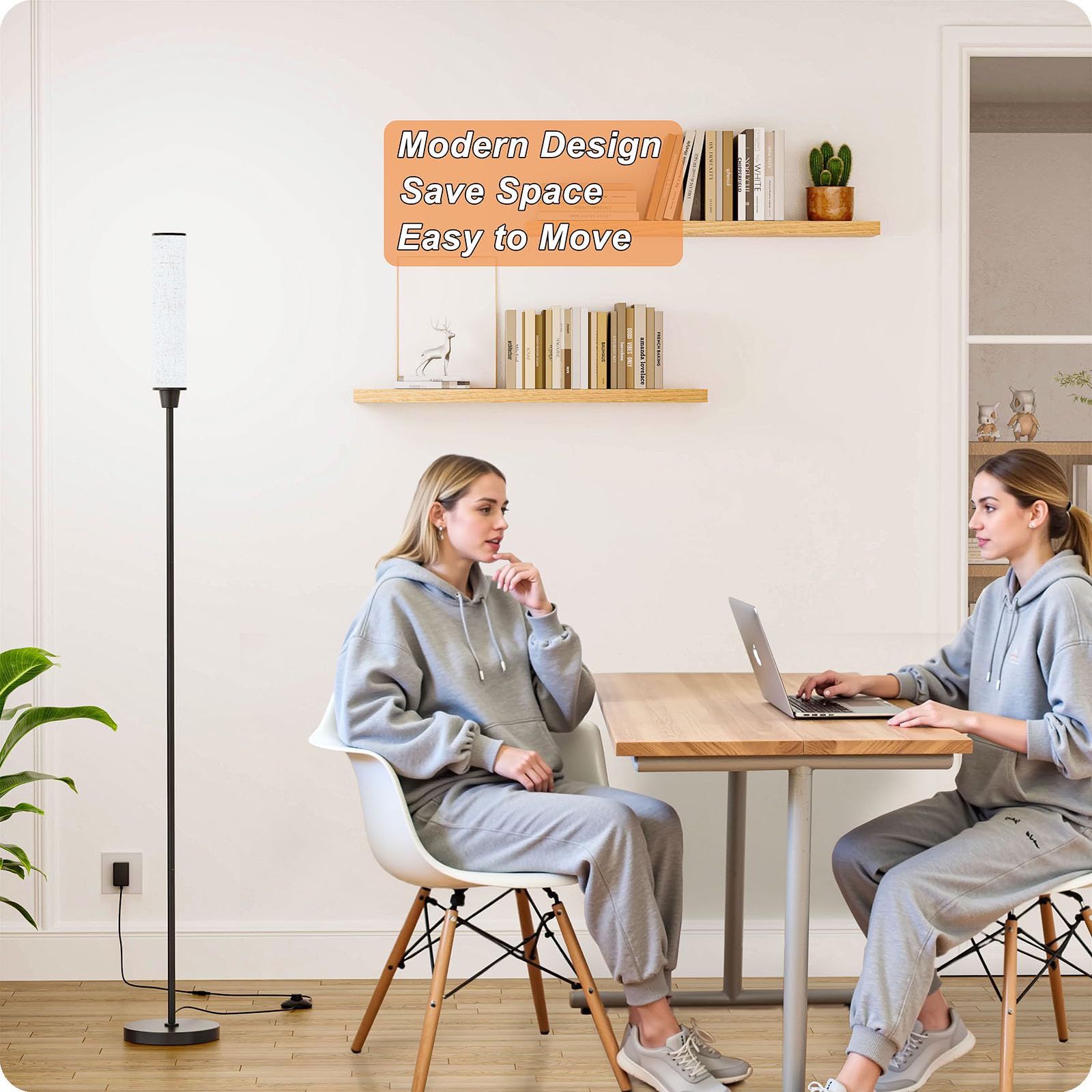 Nukanu floor lamp stable base prevents tipping in busy spaces