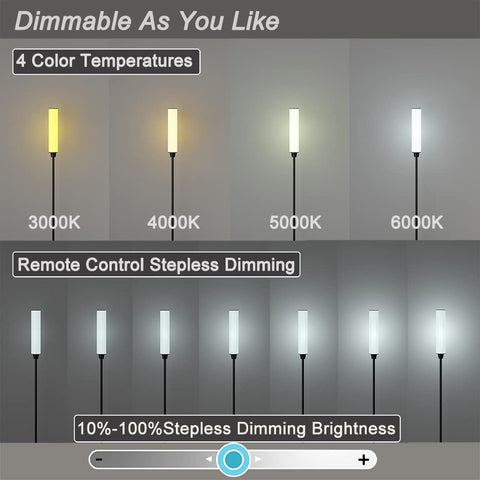 Nukanu floor lamp stepless brightness adjusts from 10% to 100%.