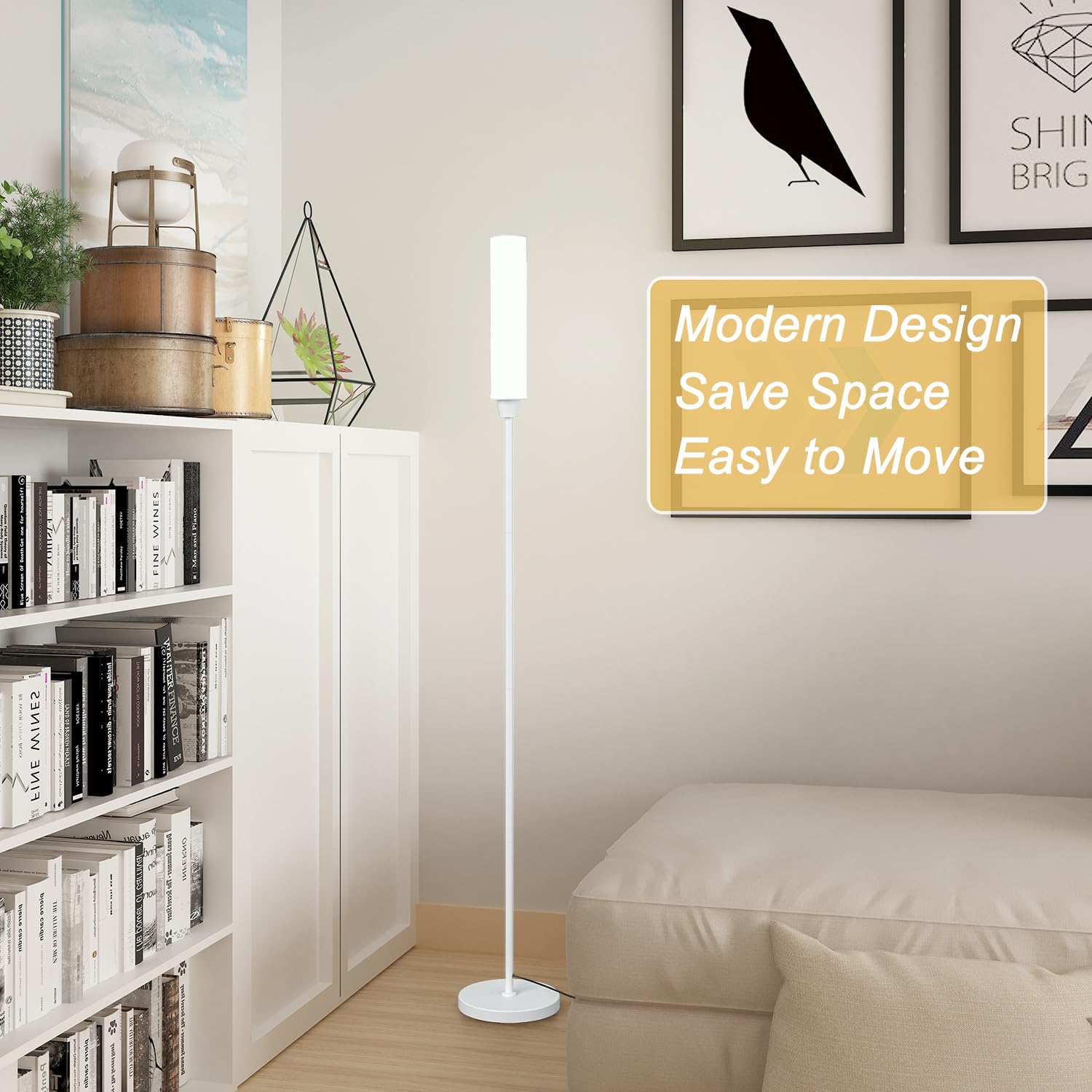 Nukanu floor lamp with a heavy sturdy base for stability around kids and pets