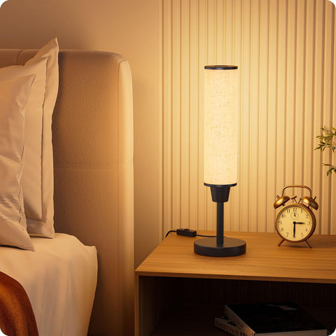 Nukanu lamp in a cozy bedroom setting created for relaxing evenings.