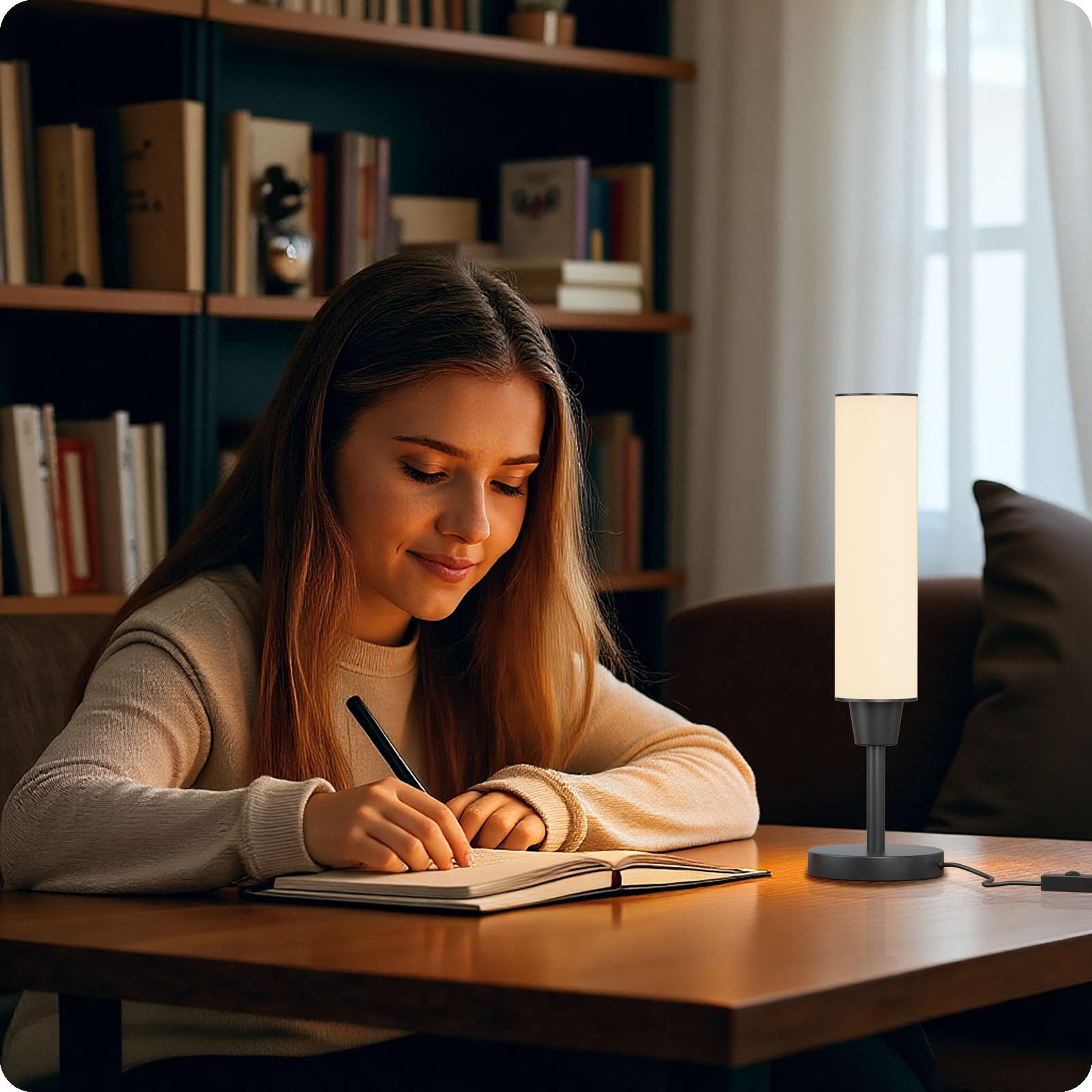Nukanu table lamp modern design fits sleek bedroom and living spaces