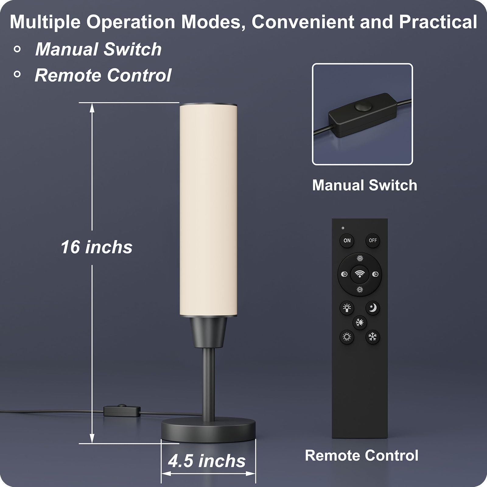 Nukanu table lamp remote range enables easy operation from across the room