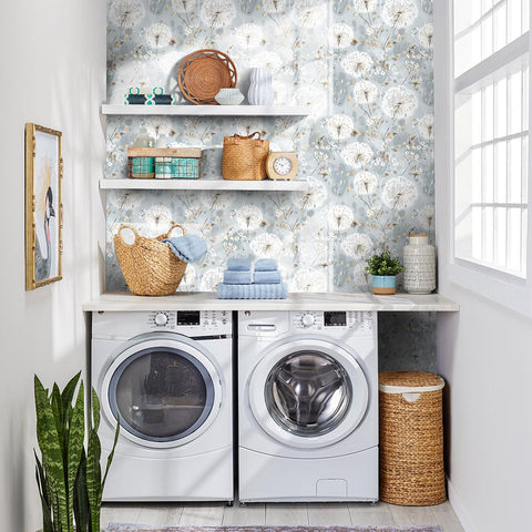 Nukofal peel-and-stick wallpaper simplifies redecorating cabinets and furniture