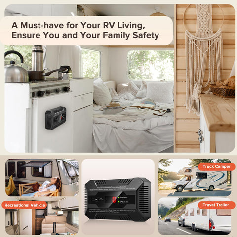 NULETO RV Dual LP/CO Alarm installation panel demonstrates easy mounting options.