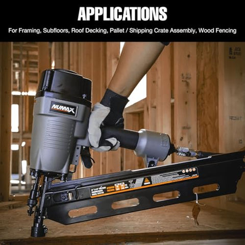 Depth adjustment wheel on NuMax SFR2190 enables precise nail depth