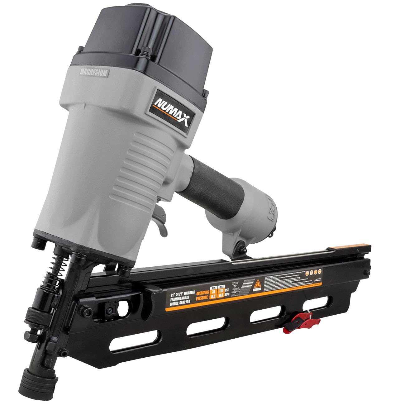 NuMax SFR2190 framing nailer front view for framing projects