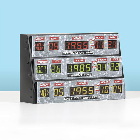 Numskull Back to The Future 3D Lamp bedside setup offering soft ambient light.