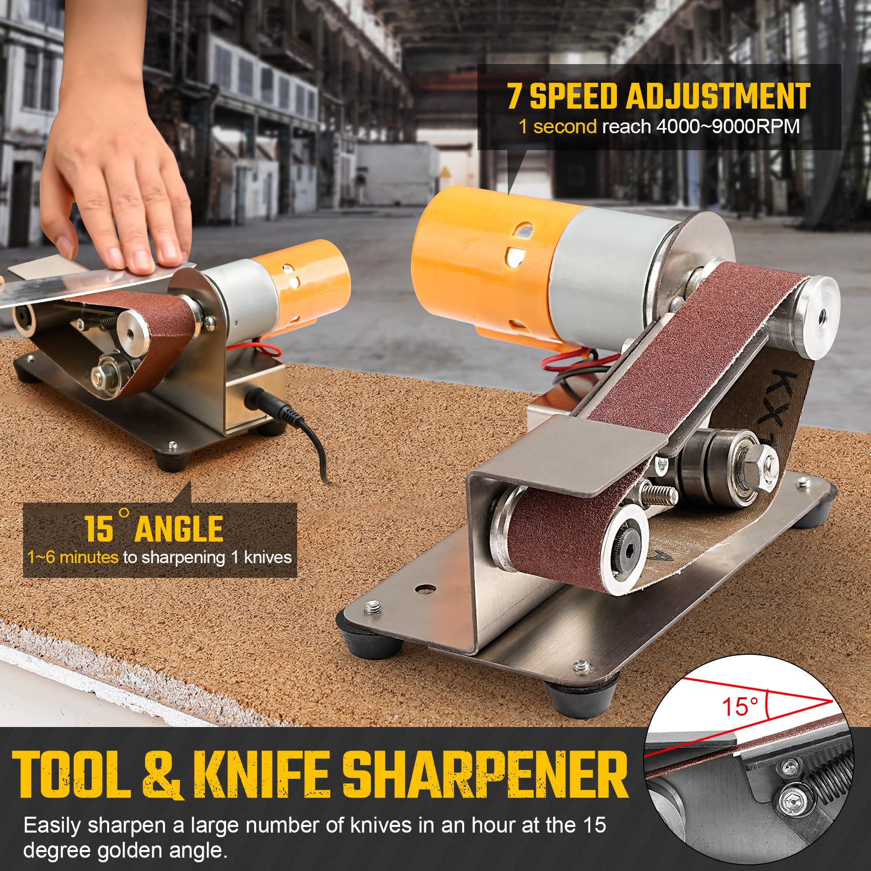 NuoDunco 7-speed control allows matching speed to material and task.