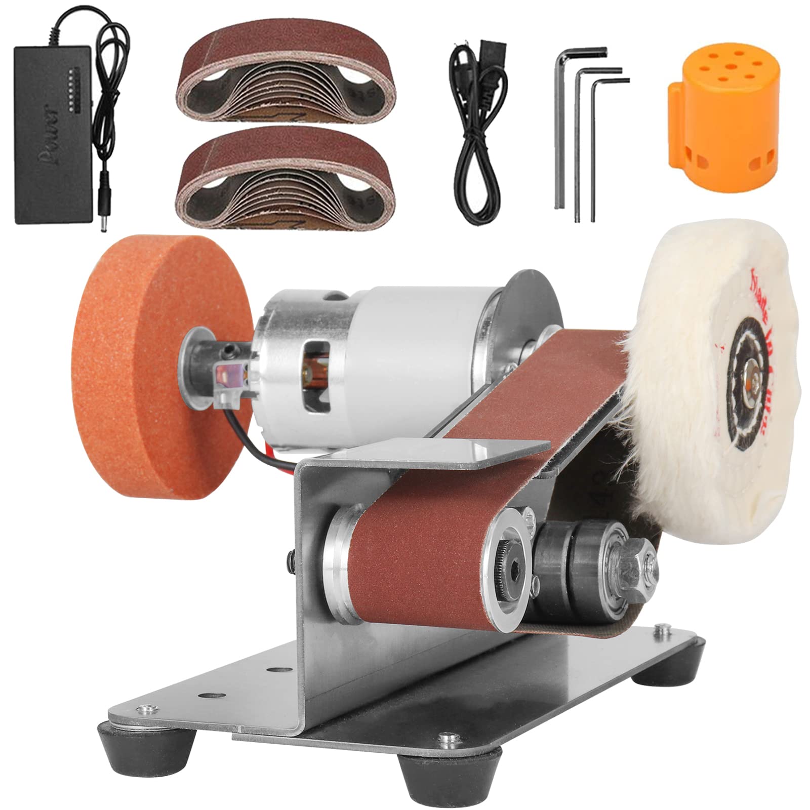NuoDunco mini belt sander front view for precise hobby work.