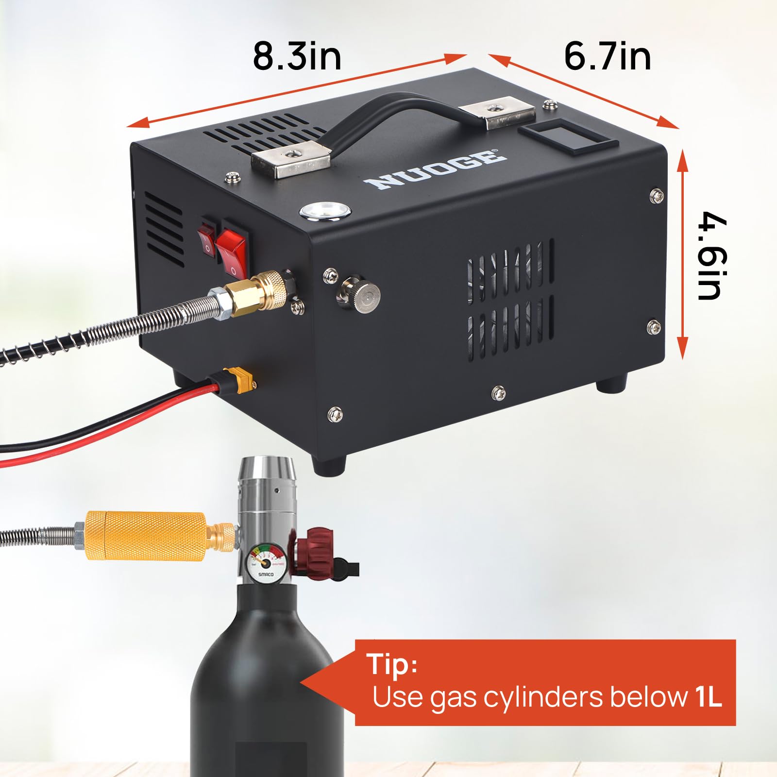 NUOGE PCP air compressor 12V DC for car-powered use
