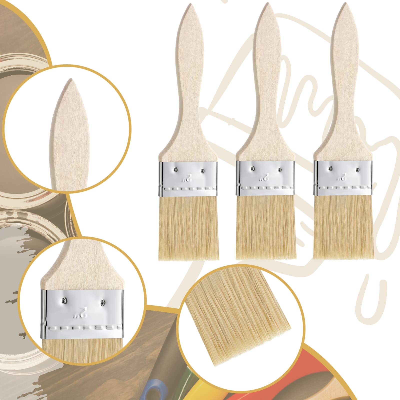 Nuogo nylon bristles chip brush for smooth application.