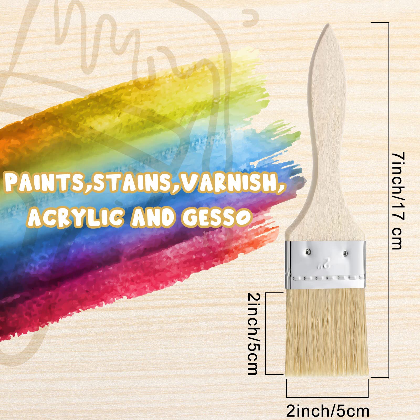 Nuogo wooden-handle chip brush with nylon bristles for steady grip.