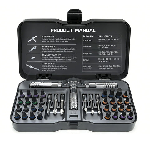 Nuotuv 40-in-1 detachable-handle screwdriver for versatile reach