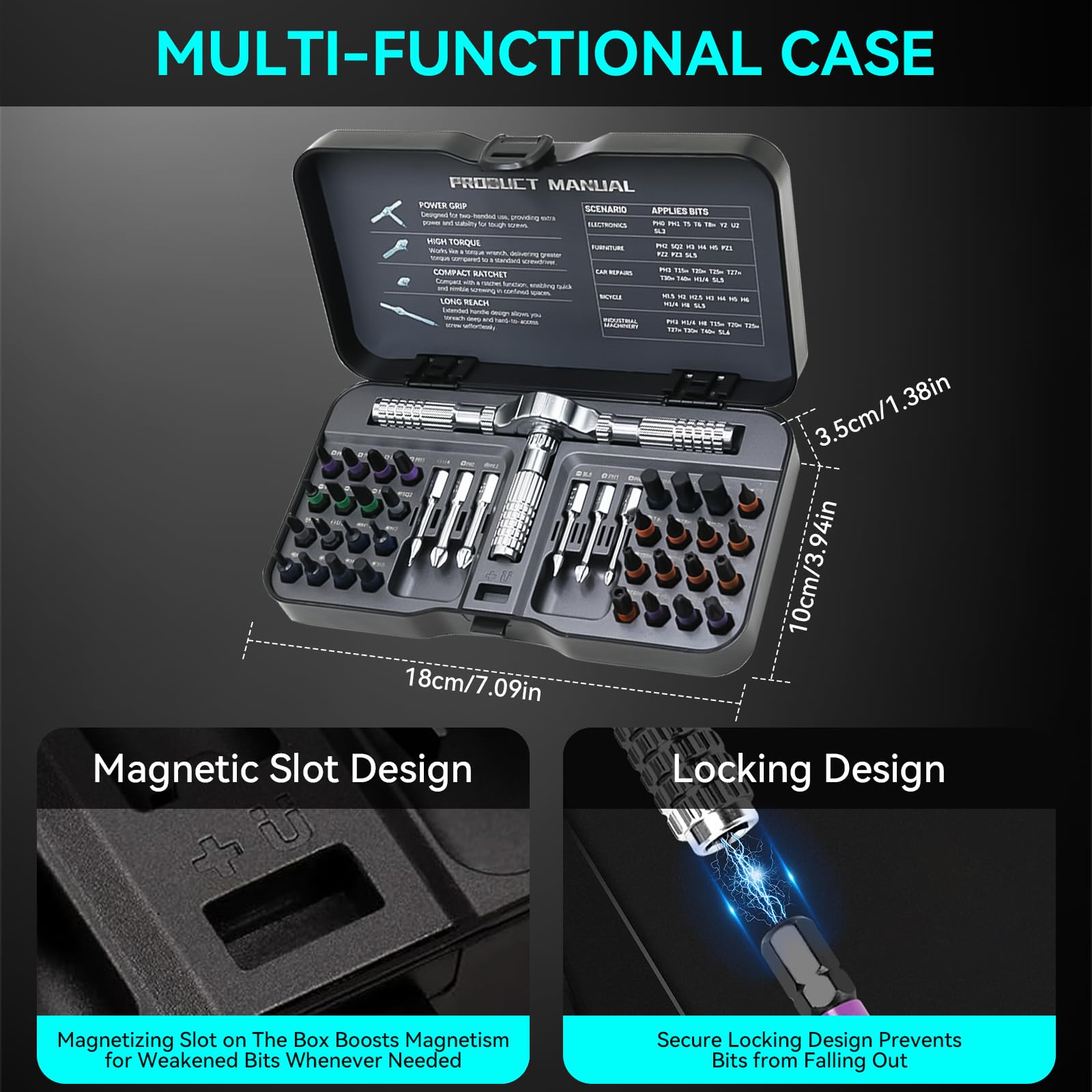 Nuotuv 40-in-1 ratcheting screwdriver for smoother torque in tight spaces