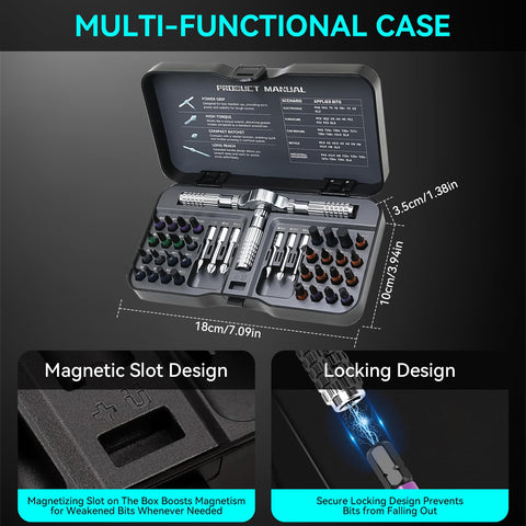 Nuotuv 40-in-1 ratcheting screwdriver for smoother torque in tight spaces