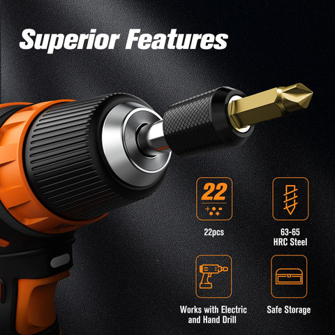 Nuovoware magnetic extension bit holder secures bits for easy changes.