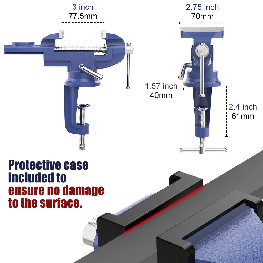 Nuovoware table vise in use for conduit cutting and precision drilling.