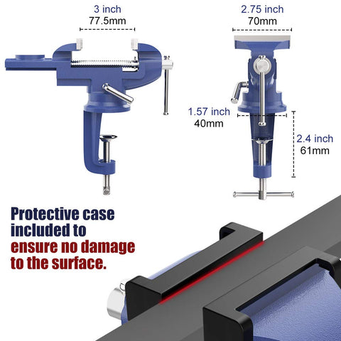 Nuovoware table vise in use for conduit cutting and precision drilling.