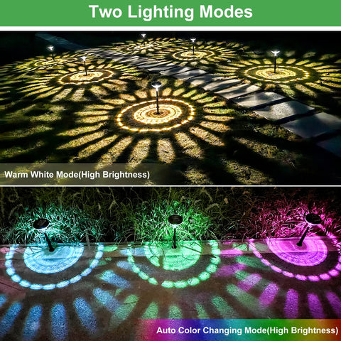 Nupostai Bright Solar Pathway Lights warm-white mode for gentle, inviting walkway lighting.