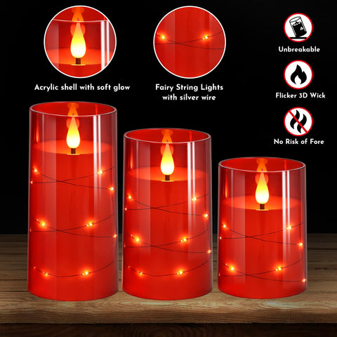 NURADA 3D wick flicker looks lifelike through the sturdy acrylic shell.