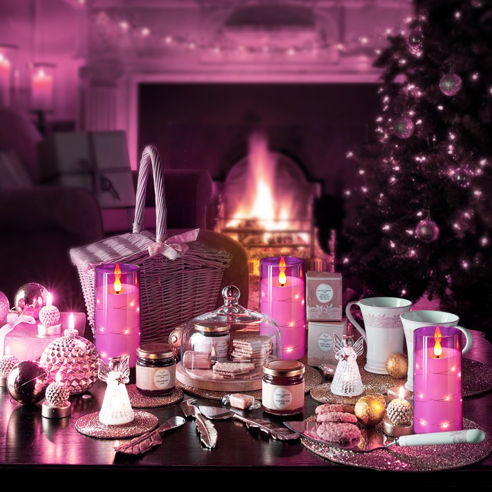 NURADA Battery-operated 3-pack candles offer safe, plug-free centerpieces for any setting.