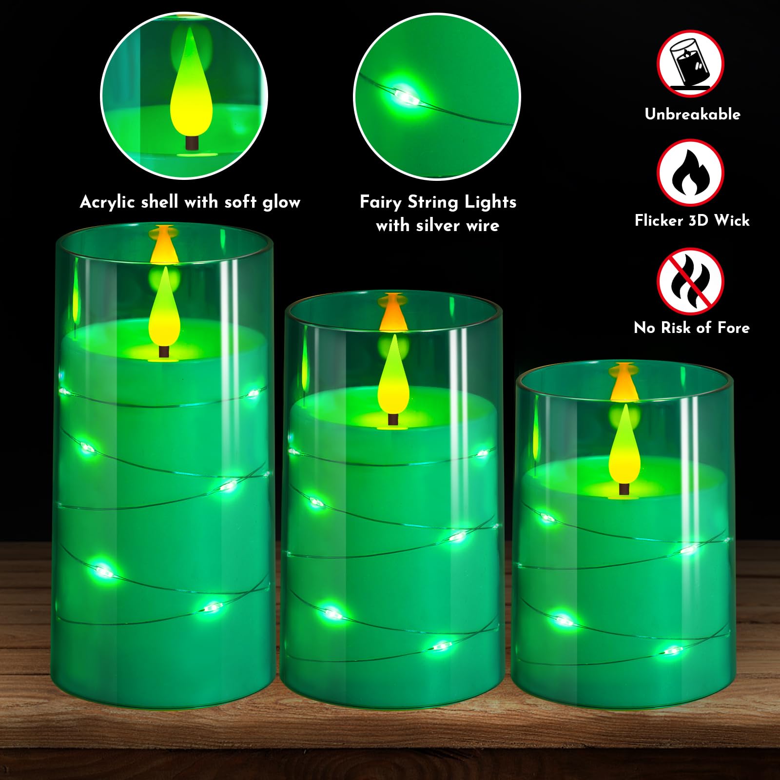 NURADA battery-operated LED candle offers safe, remote-controlled ambience on any table.