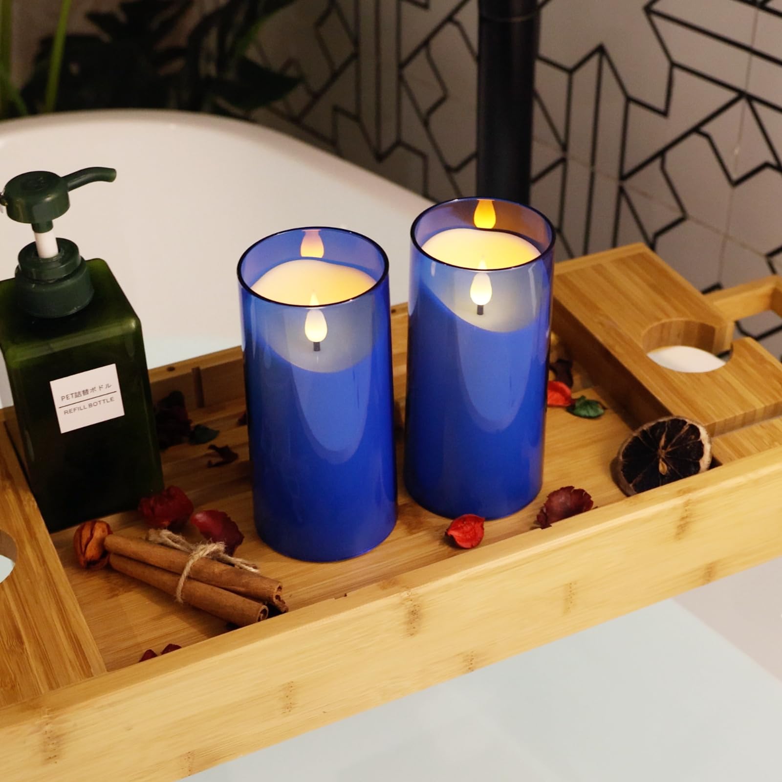 NURADA blue flameless candle perfect for weddings and parties